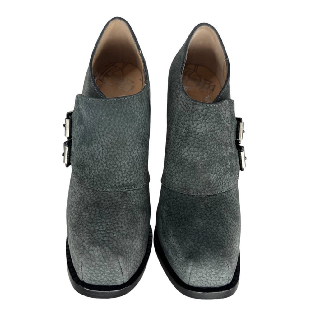 Vivienne Westwood Suede Buckle Heeled Gray Ankle Bootie - Picture 3 of 4